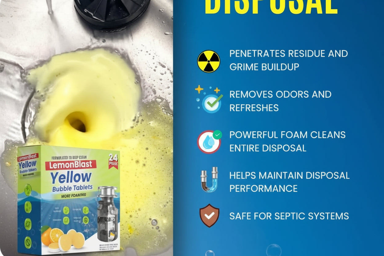 LemonBlast Deep Clean Drain Bubble Tablets – Lemon Fresh (24 pcs)