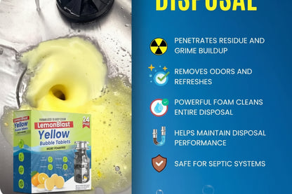 LemonBlast Deep Clean Drain Bubble Tablets – Lemon Fresh (24 pcs)