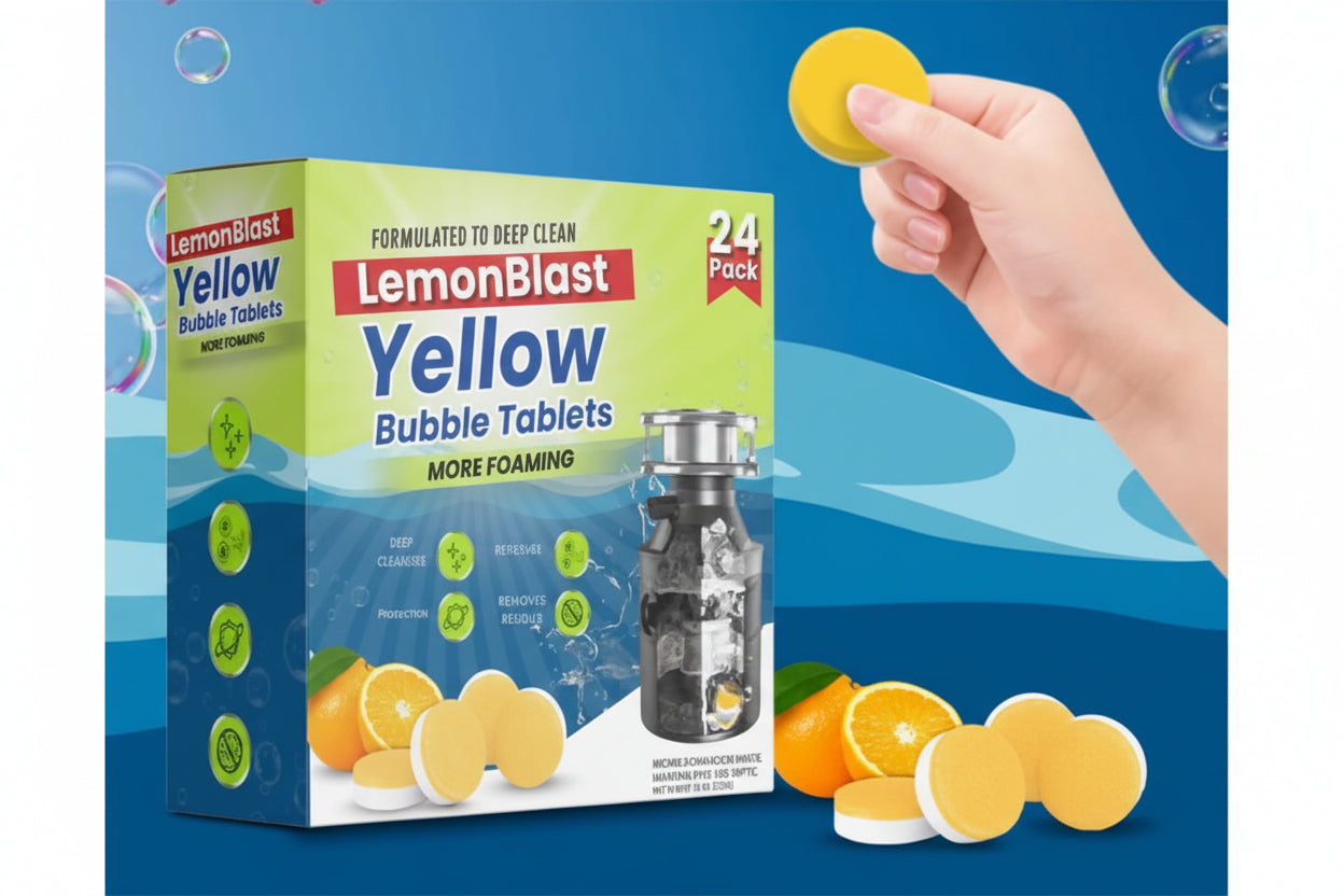 LemonBlast Deep Clean Drain Bubble Tablets – Lemon Fresh (24 pcs)
