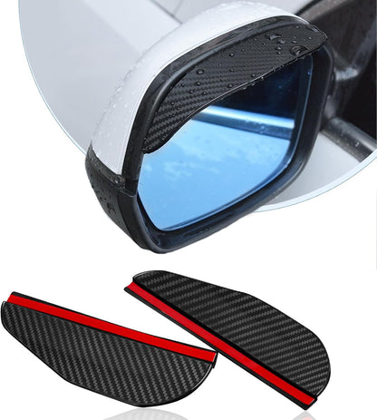 Car Rearview Mirror Rain Shield (Carbon Fibre Finish)