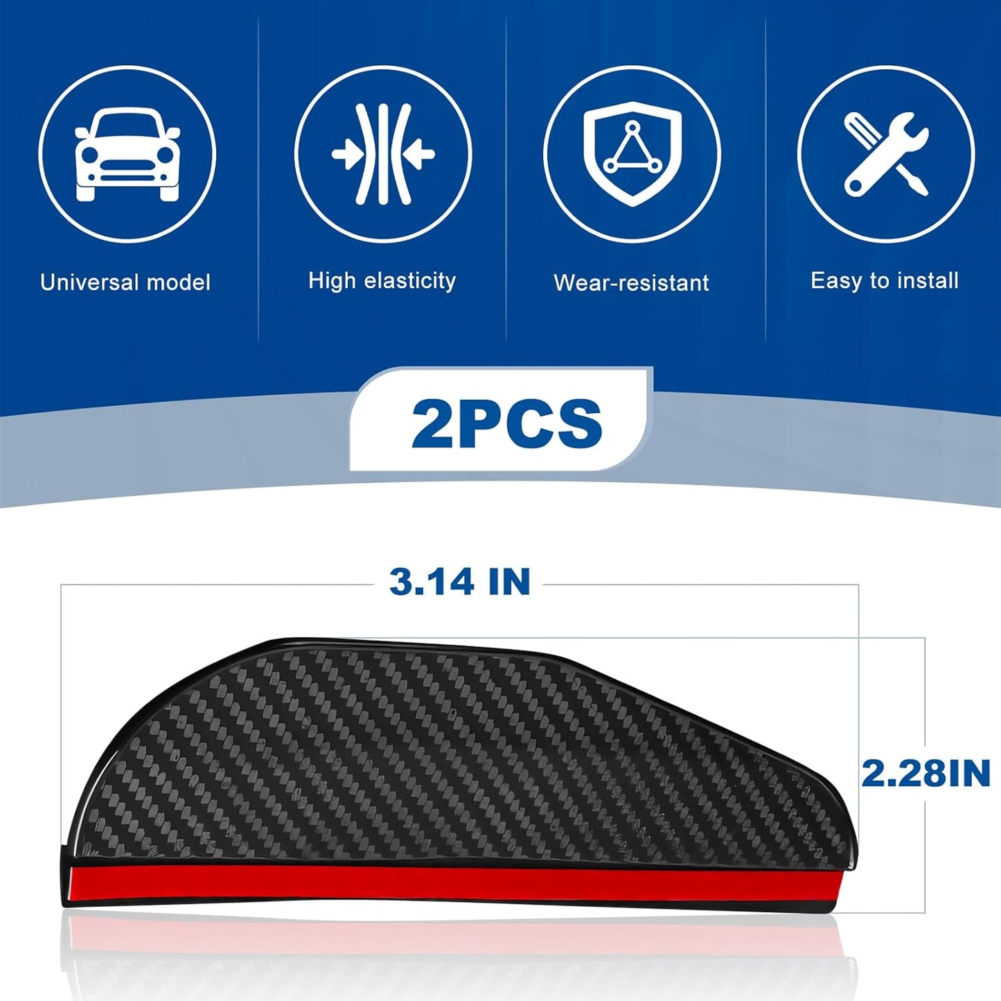Car Rearview Mirror Rain Shield (Carbon Fibre Finish)