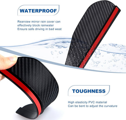 Car Rearview Mirror Rain Shield (Carbon Fibre Finish)