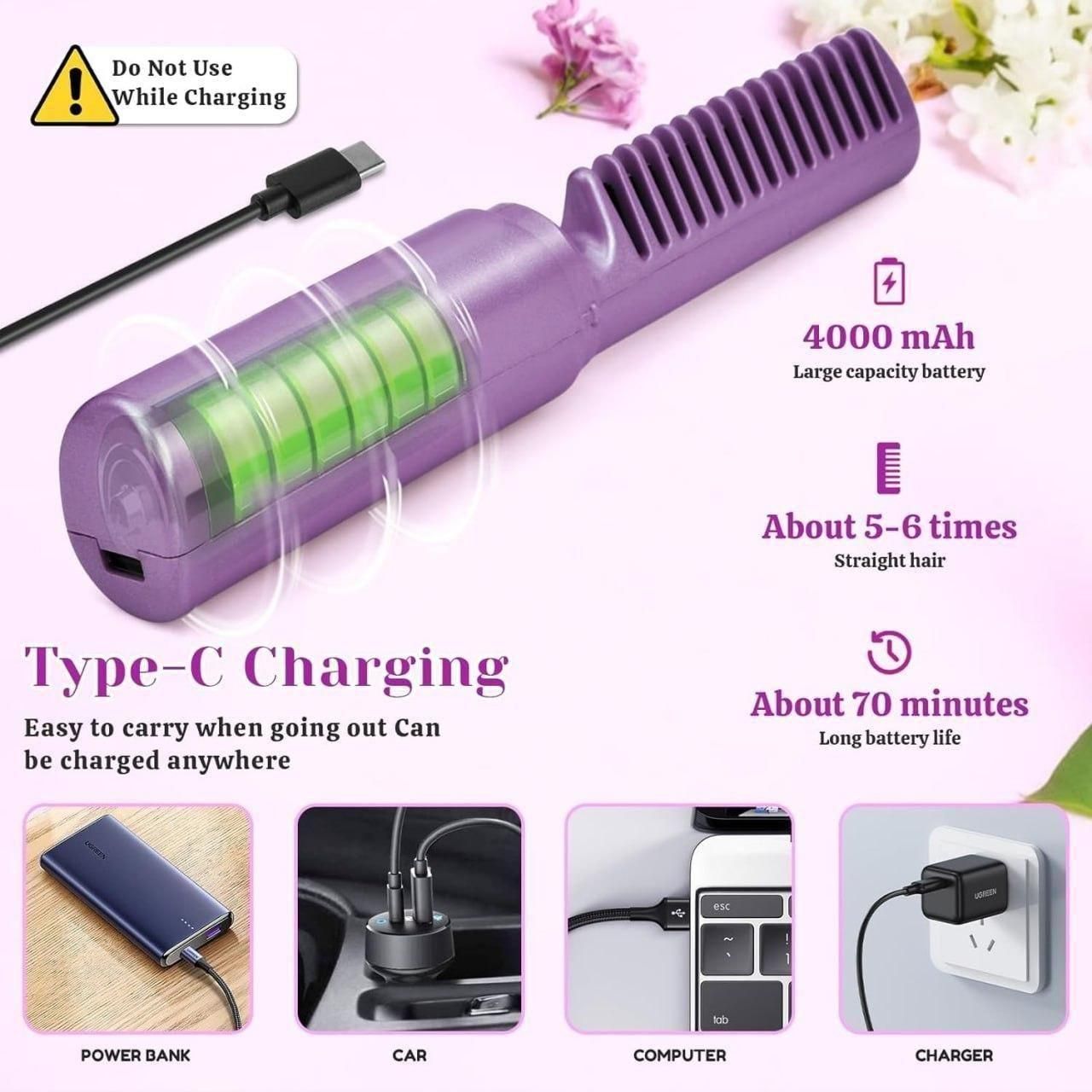 Portable Mini Hair Straightener and Hot Comb