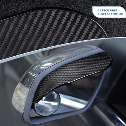 Car Rearview Mirror Rain Shield (Carbon Fibre Finish)