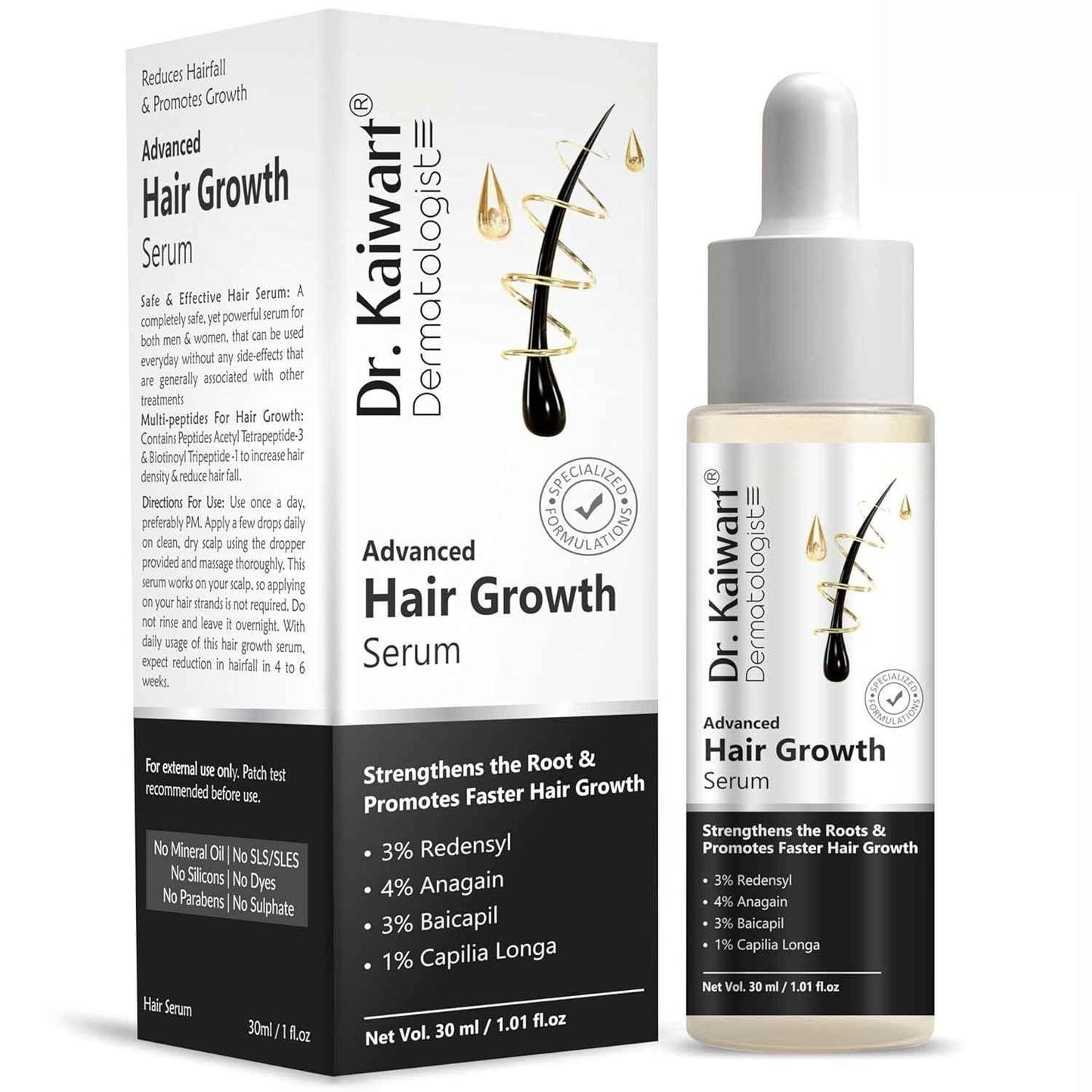 Advanced Hair Growth Serum with Redensyl, Anagain & Baicapil – 30 ml