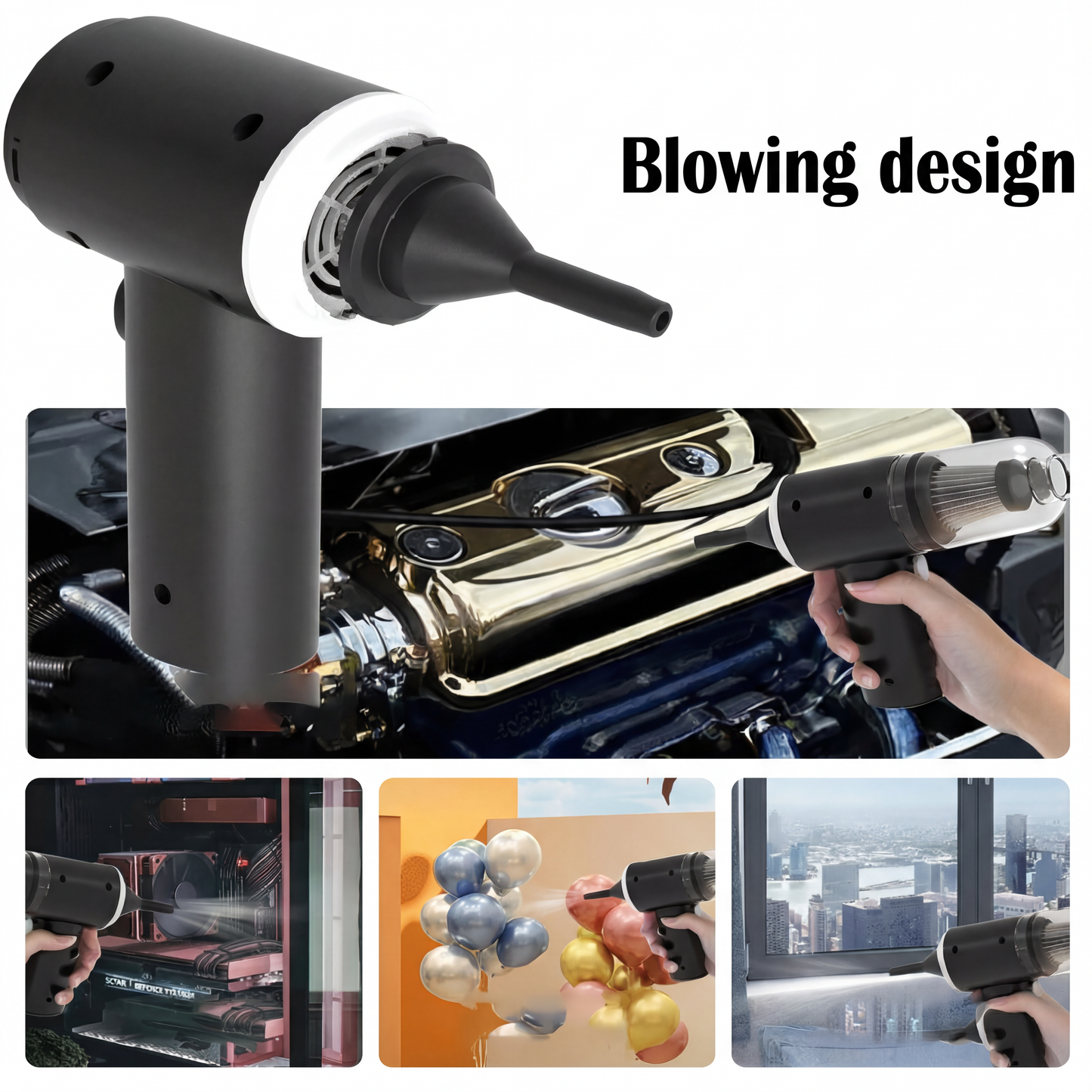 Cordless Portable Air Duster with Suction Cleaning