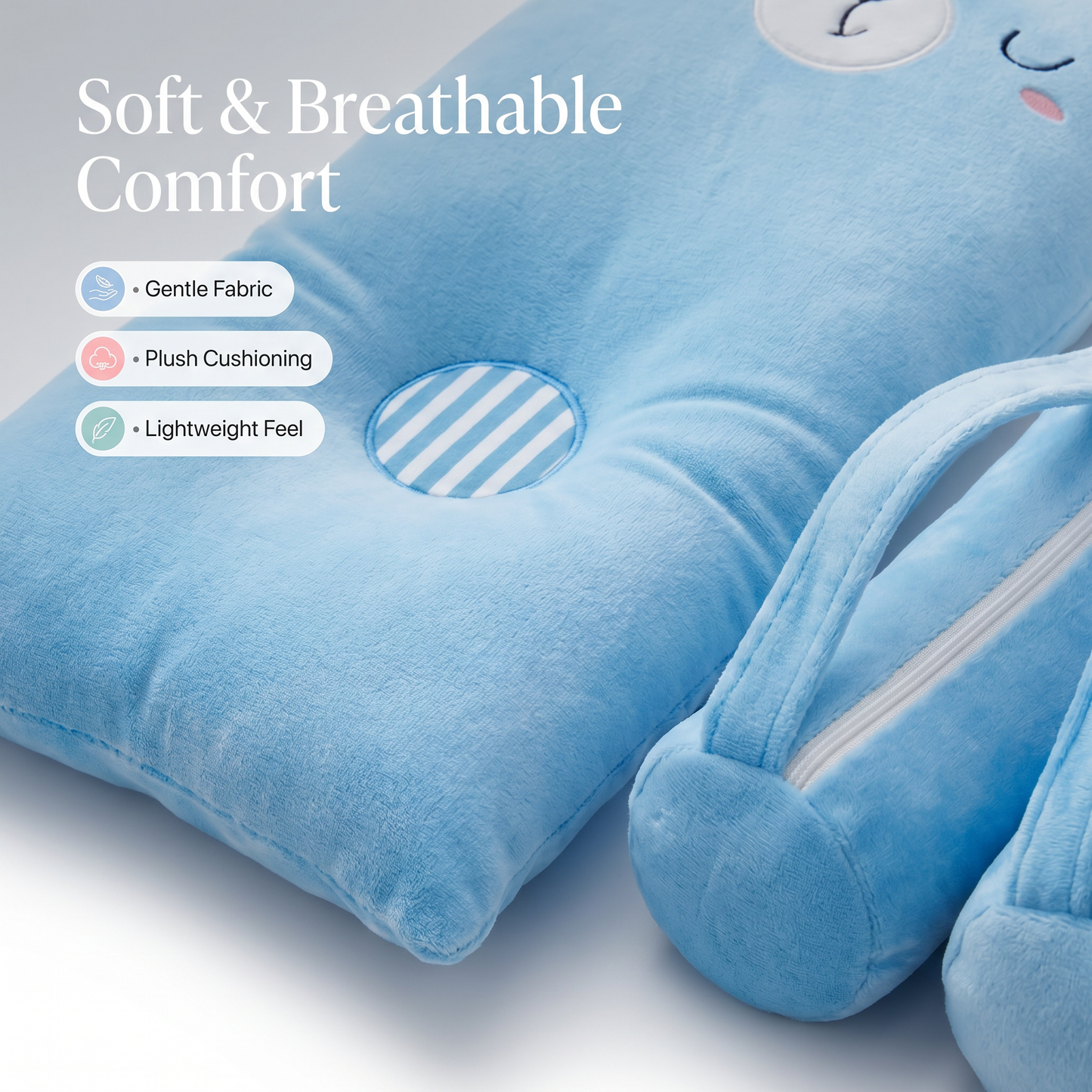Cradle-Cup 360° Soft Cartoon Head-Shaping Pillow for Babies