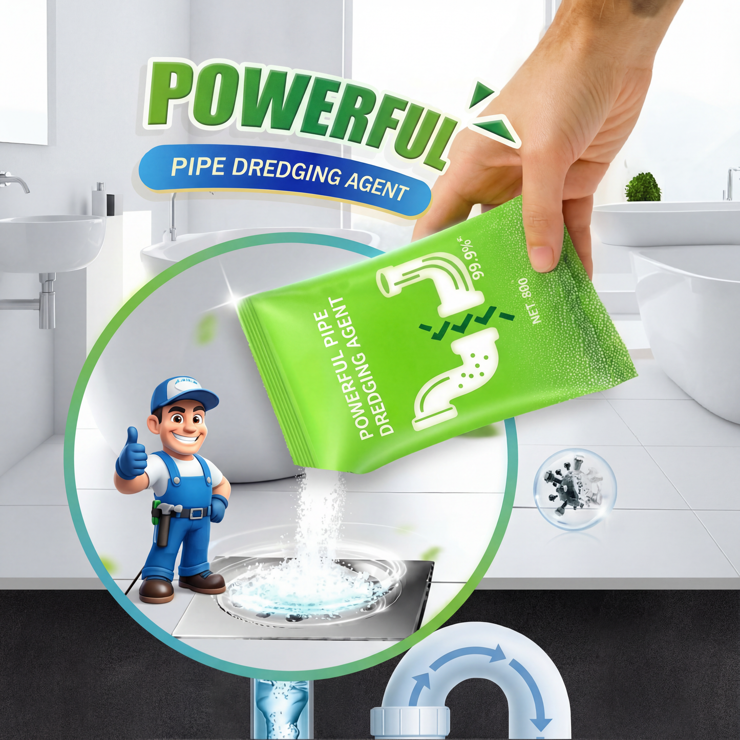 Pipe Dredging & Drain Cleaning Powder (Pack of 2)