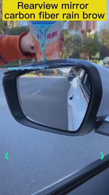 Car Rearview Mirror Rain Shield (Carbon Fibre Finish)